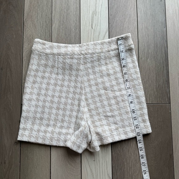 Zara Cream Houndstooth Tweed Skort | Size: Xtra Small | NWT - Picture 6 of 7